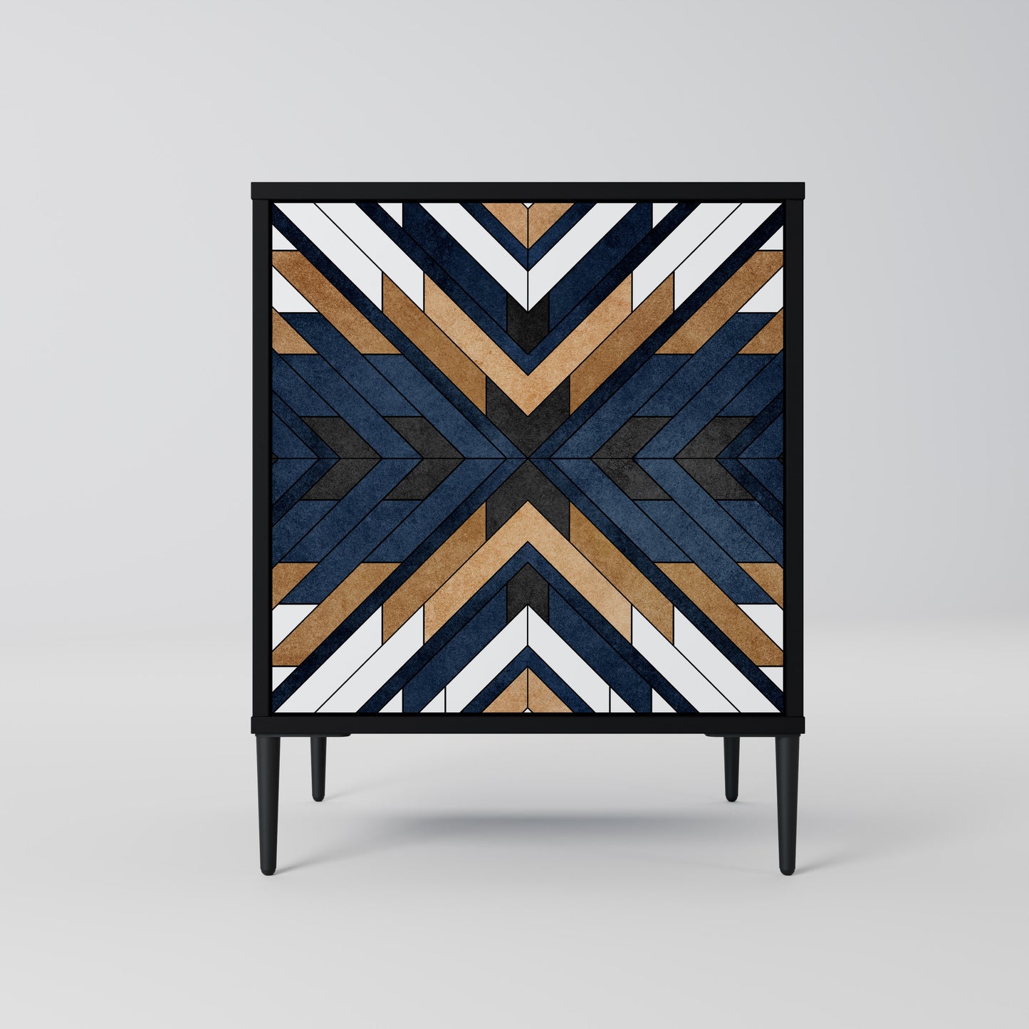 Credenza ARTFUL GEOMETRY a 1 anta con finitura nera