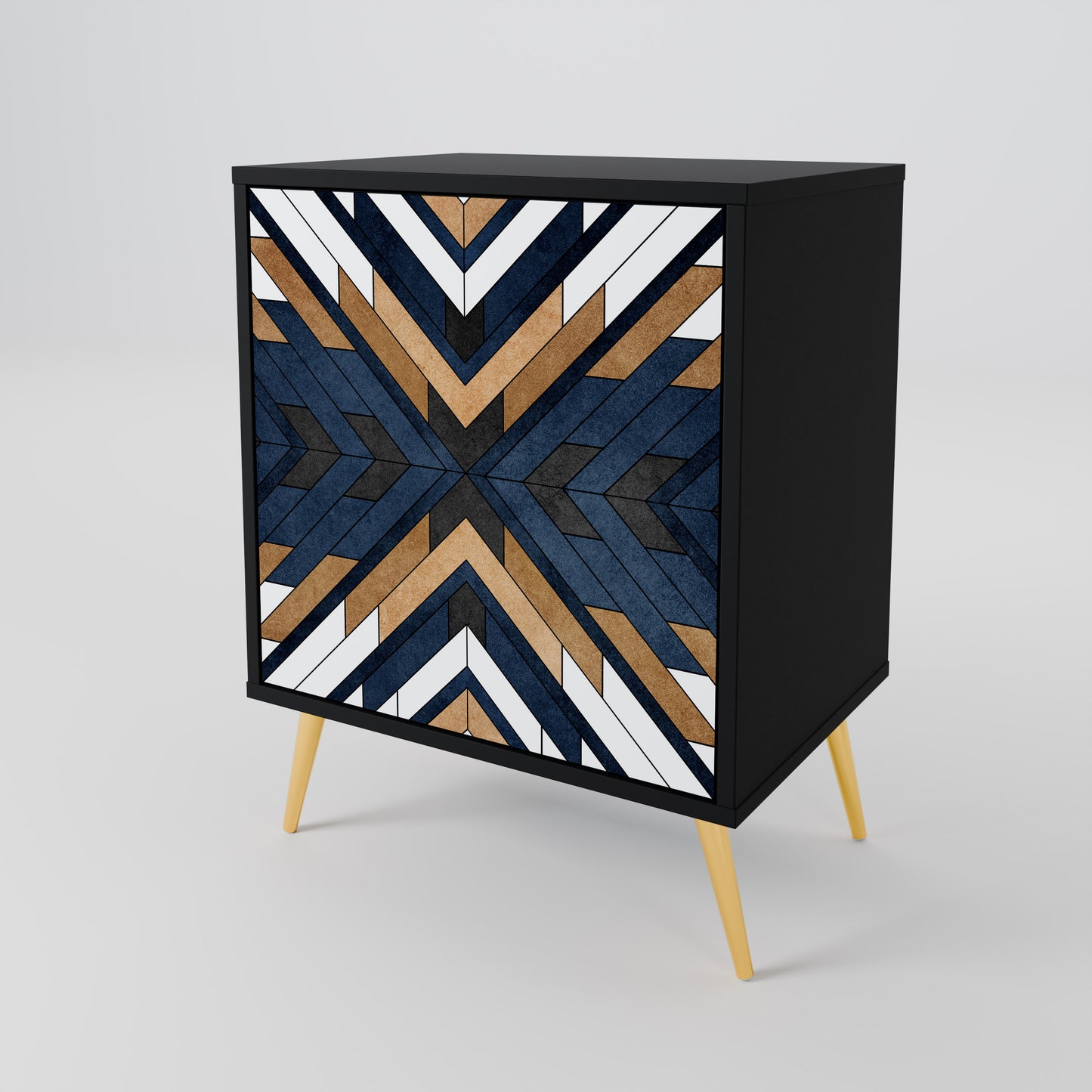 Credenza ARTFUL GEOMETRY a 1 anta con finitura nera