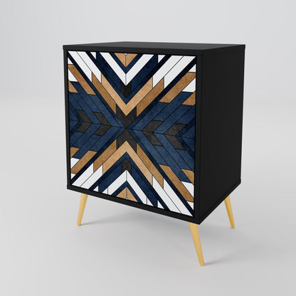 Credenza ARTFUL GEOMETRY a 1 anta con finitura nera