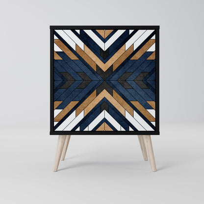 Credenza ARTFUL GEOMETRY a 1 anta con finitura nera