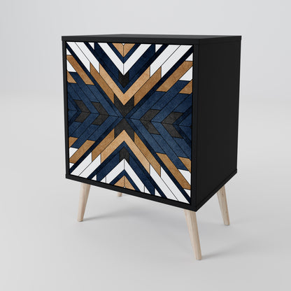 Credenza ARTFUL GEOMETRY a 1 anta con finitura nera