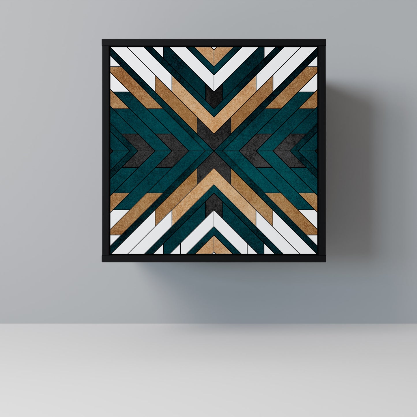 Credenza ARTISTIC GEOMETRY a 1 anta con finitura nera