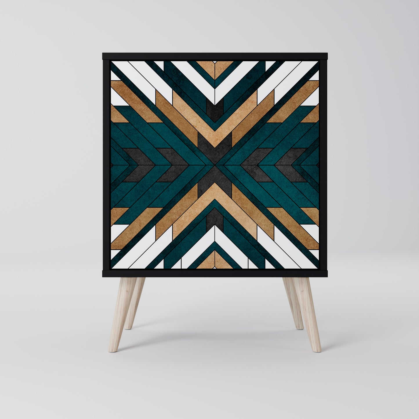 Credenza ARTISTIC GEOMETRY a 1 anta con finitura nera