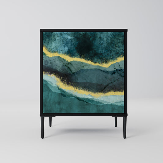 GOLDRUSH ODYSSEY 1-Door Sideboard in Black Finish