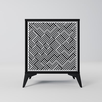 Credenza TEMPORARY SEQUENCE a 1 anta con finitura nera