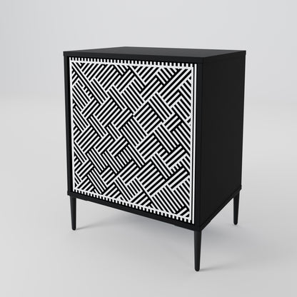 Credenza TEMPORARY SEQUENCE a 1 anta con finitura nera