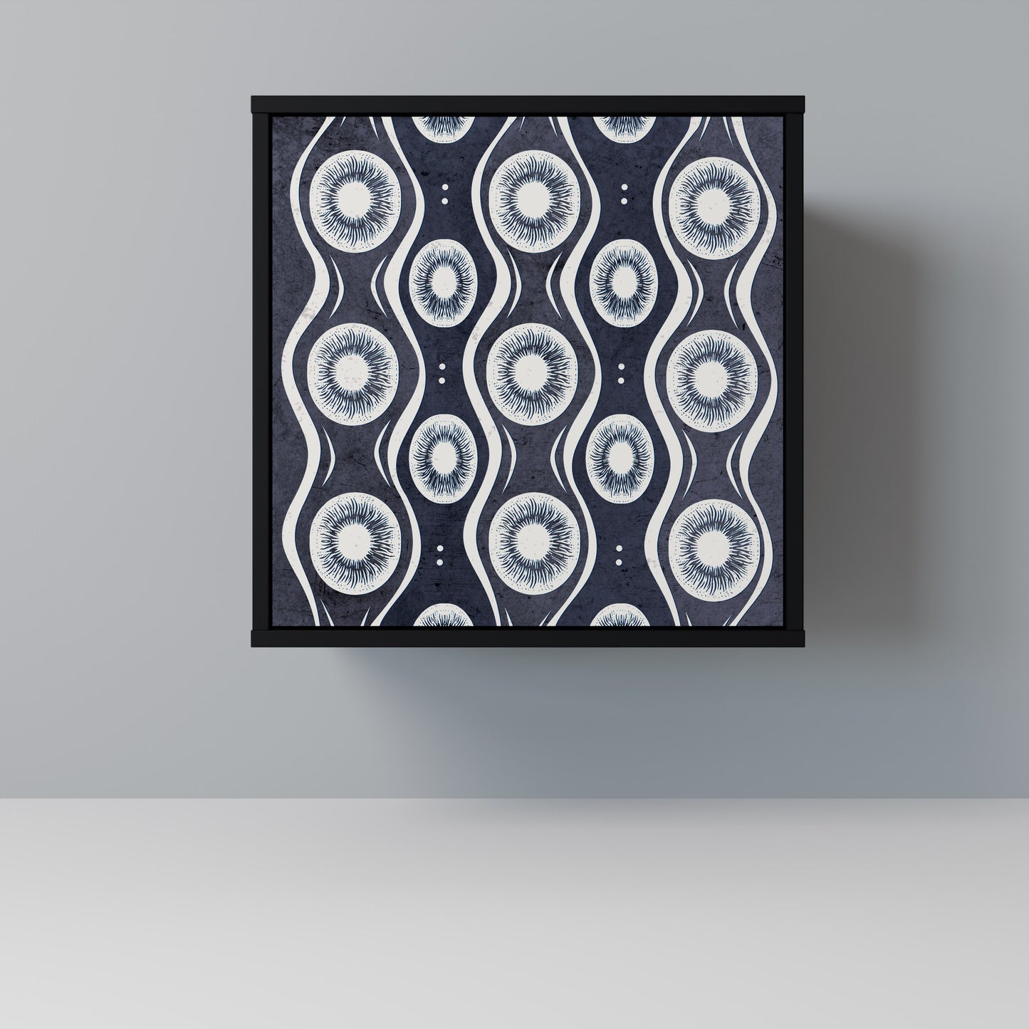 Credenza GRAPHITE EYES a 1 anta con finitura nera