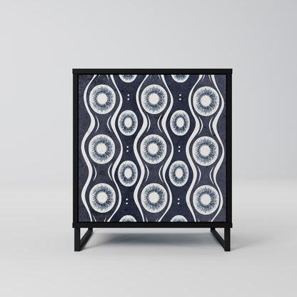 Credenza GRAPHITE EYES a 1 anta con finitura nera