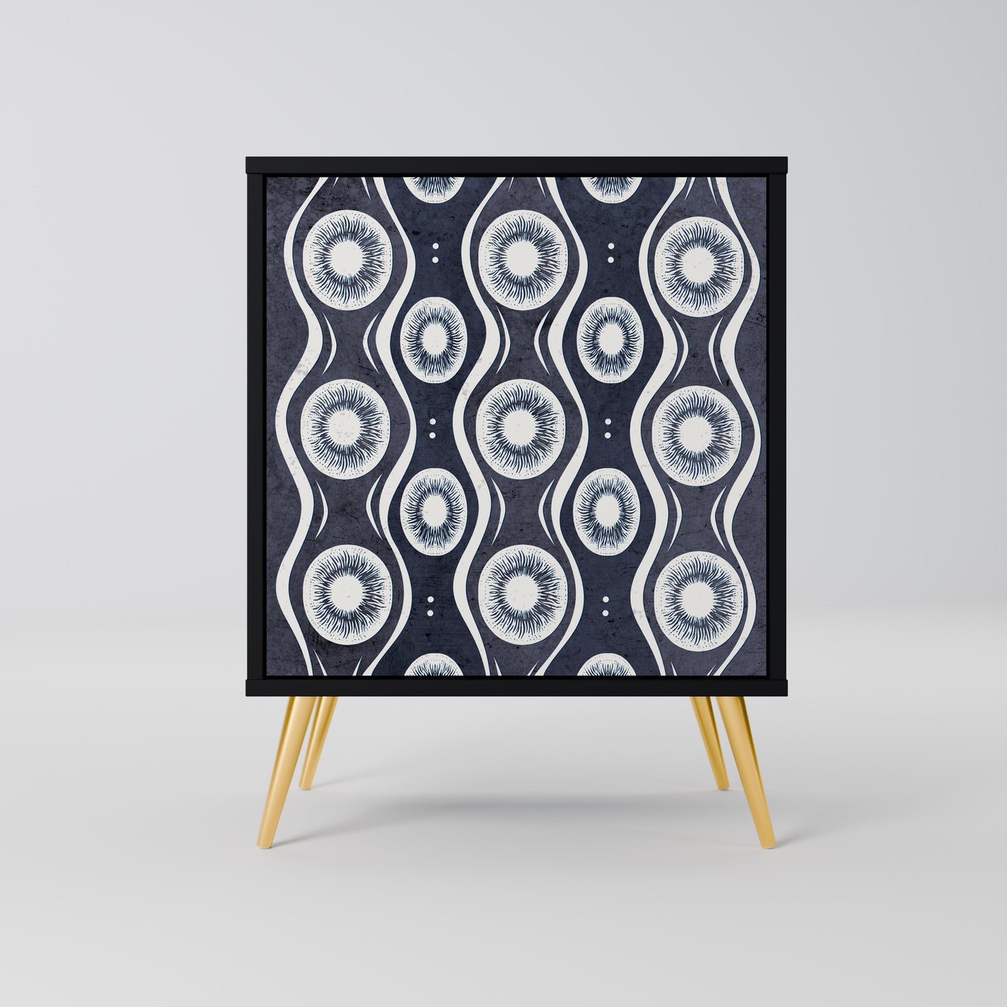 Credenza GRAPHITE EYES a 1 anta con finitura nera