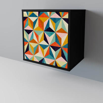 Credenza TESSELATE TREASURES a 1 anta con finitura nera