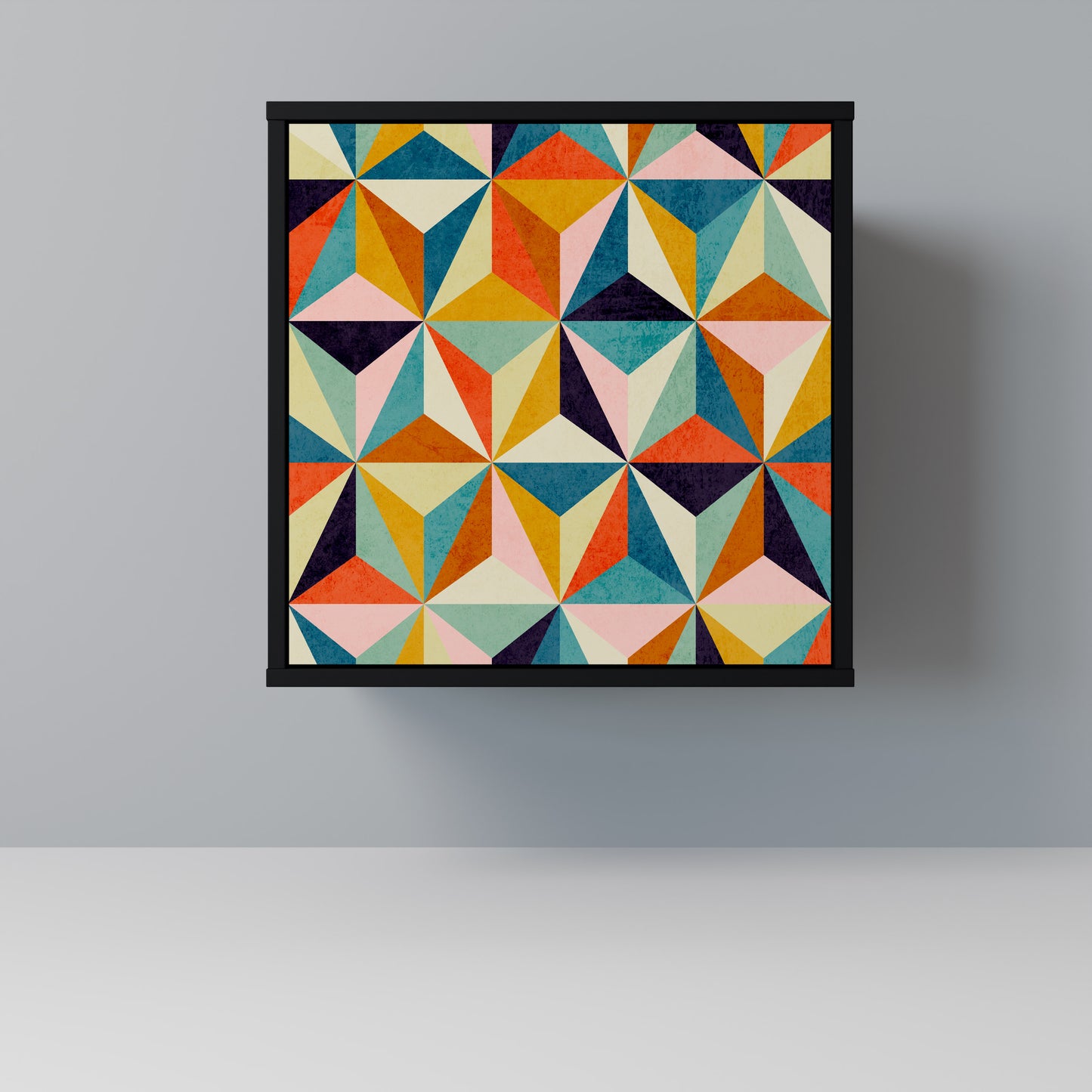 Credenza TESSELATE TREASURES a 1 anta con finitura nera