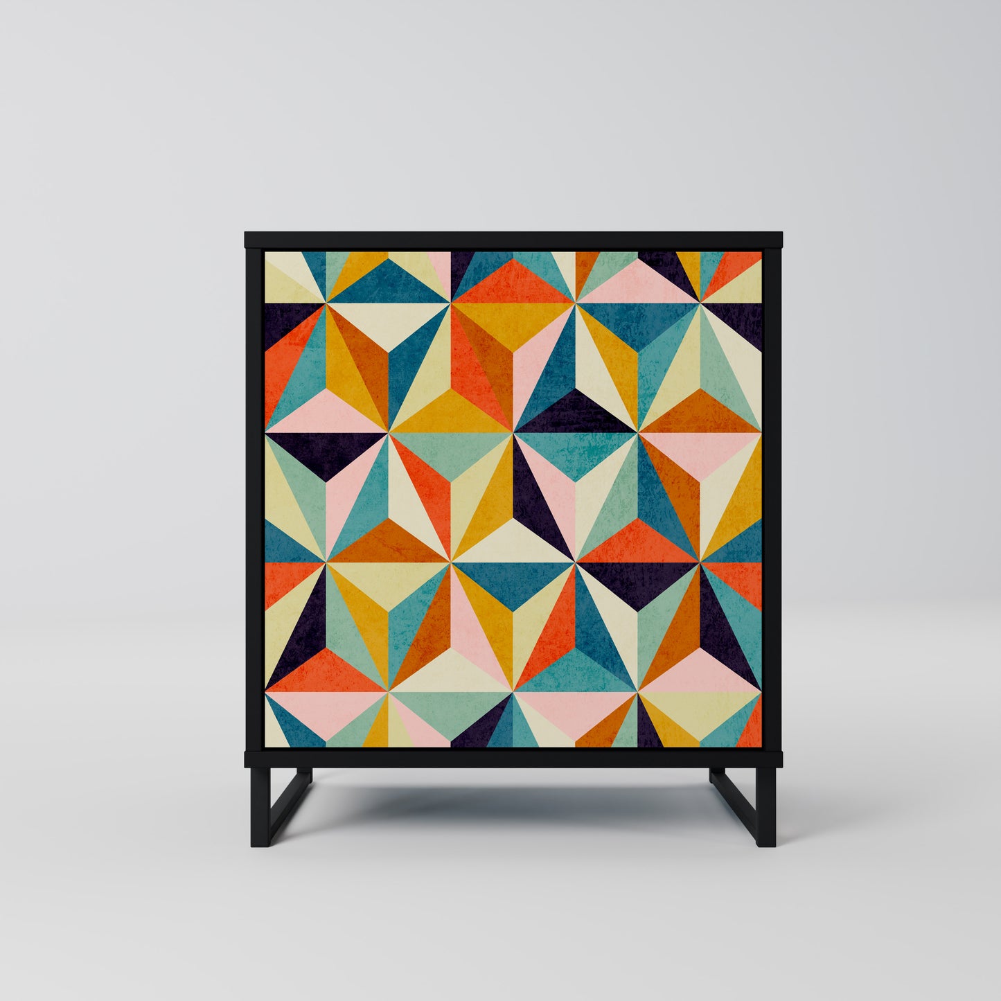 Credenza TESSELATE TREASURES a 1 anta con finitura nera