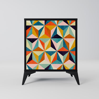 Credenza TESSELATE TREASURES a 1 anta con finitura nera