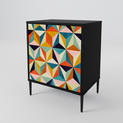 Credenza TESSELATE TREASURES a 1 anta con finitura nera