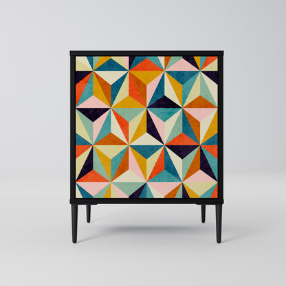 Credenza TESSELATE TREASURES a 1 anta con finitura nera