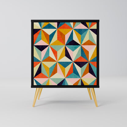 Credenza TESSELATE TREASURES a 1 anta con finitura nera