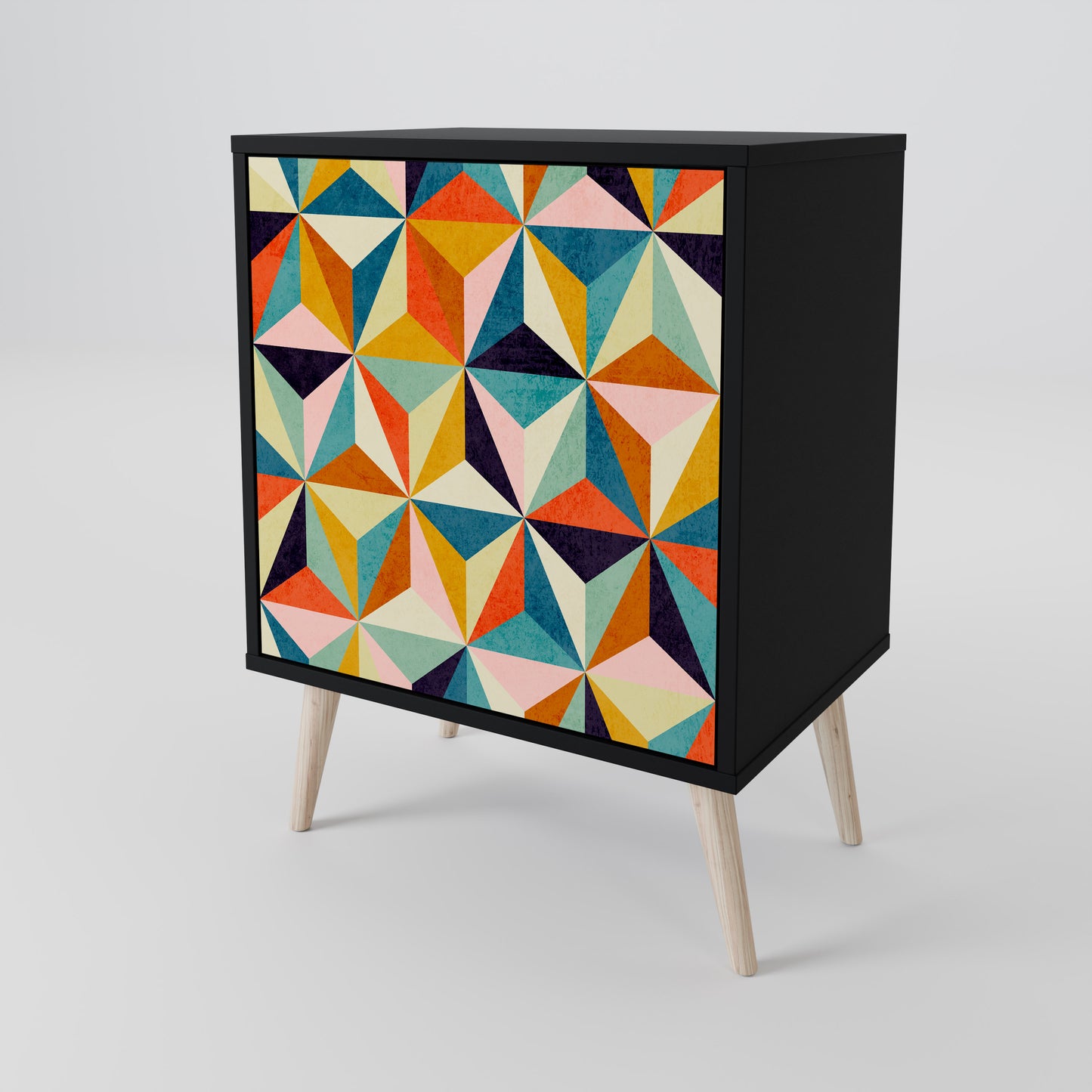 Credenza TESSELATE TREASURES a 1 anta con finitura nera