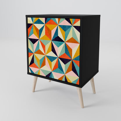 Credenza TESSELATE TREASURES a 1 anta con finitura nera