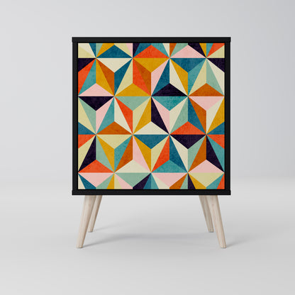 Credenza TESSELATE TREASURES a 1 anta con finitura nera