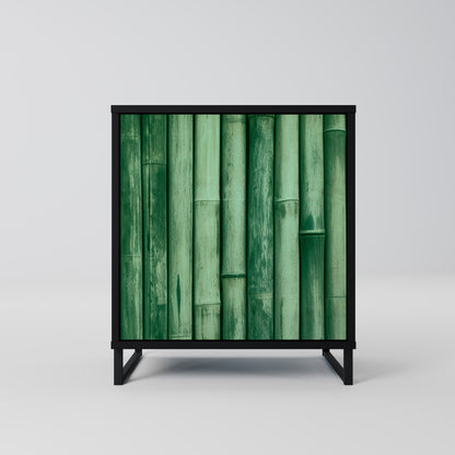 NATURAL GREEN 1-Door Sideboard in Black Finish