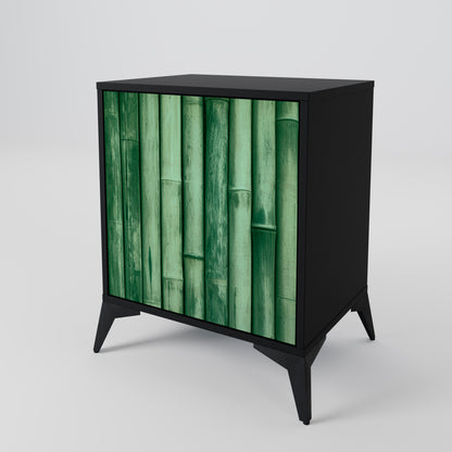NATURAL GREEN 1-Door Sideboard in Black Finish