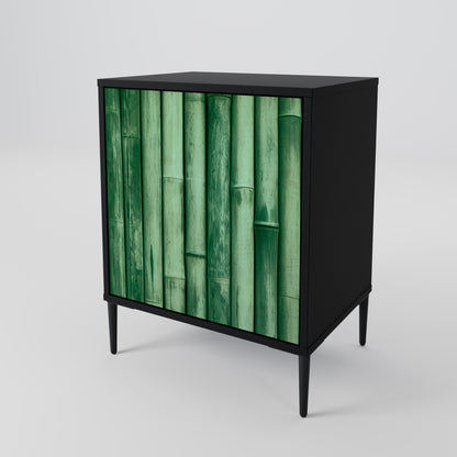 NATURAL GREEN 1-Door Sideboard in Black Finish