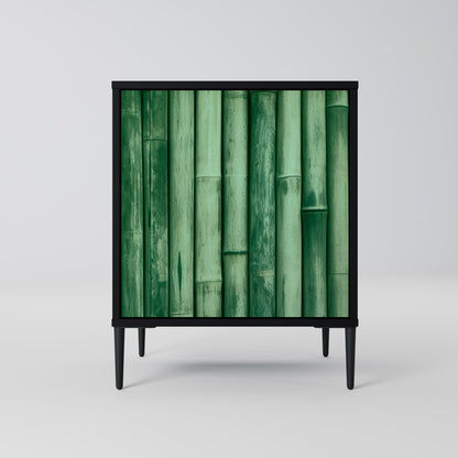 NATURAL GREEN 1-Door Sideboard in Black Finish