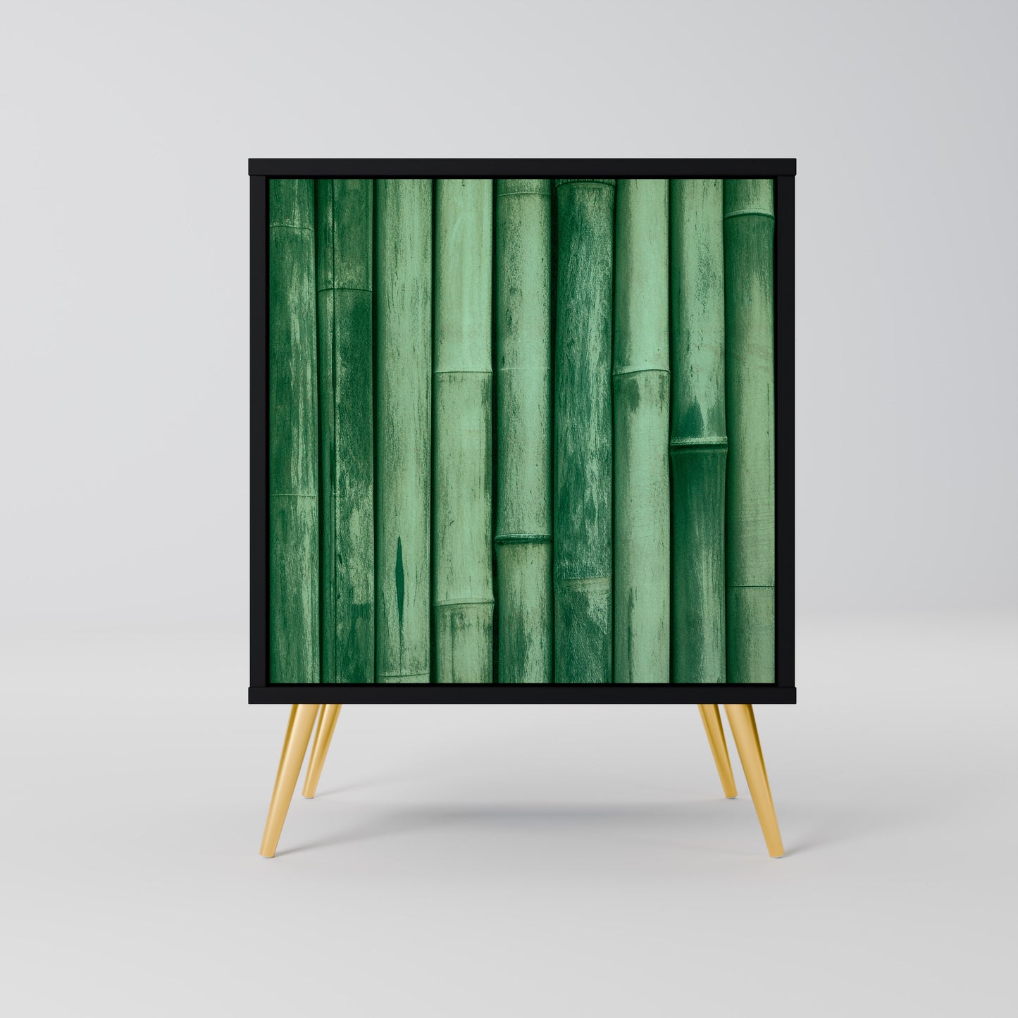 NATURAL GREEN 1-Door Sideboard in Black Finish