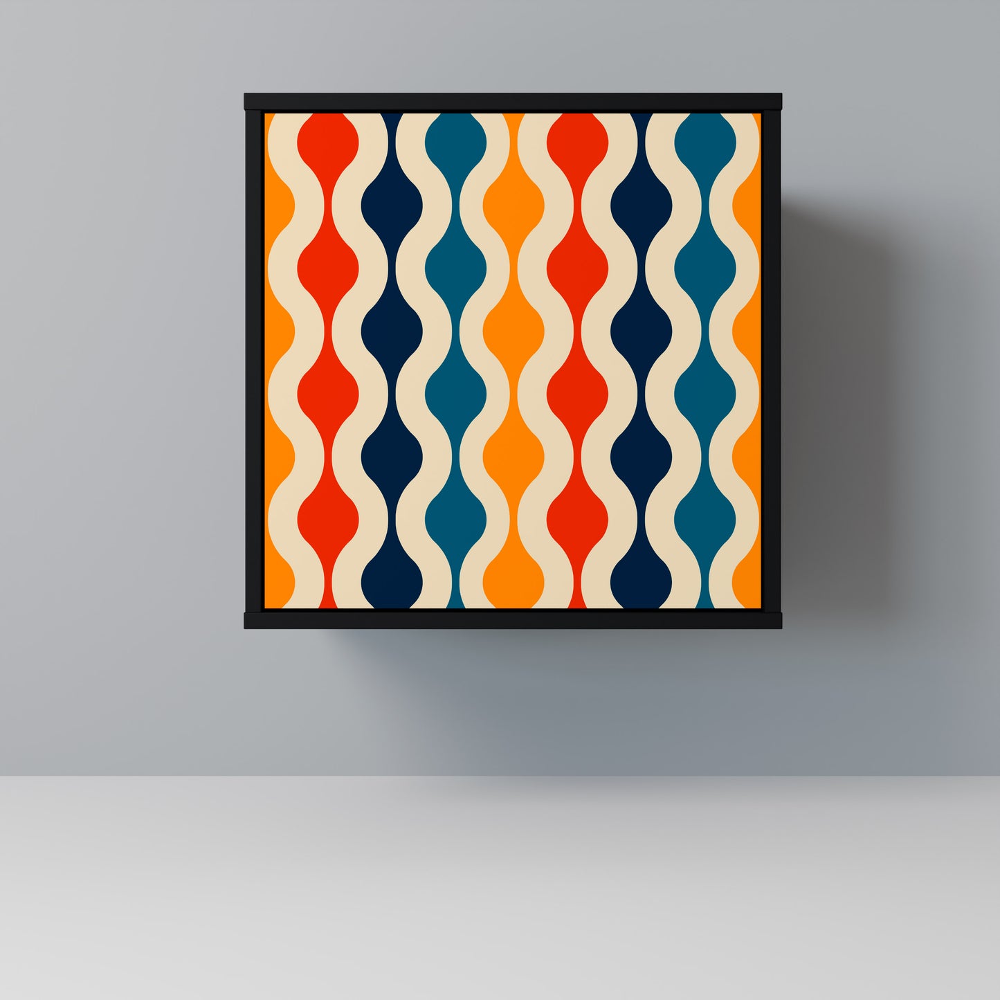 COLORFUL NOSTALGIA 1-Door Sideboard in Black Finish