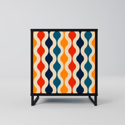 COLORFUL NOSTALGIA 1-Door Sideboard in Black Finish