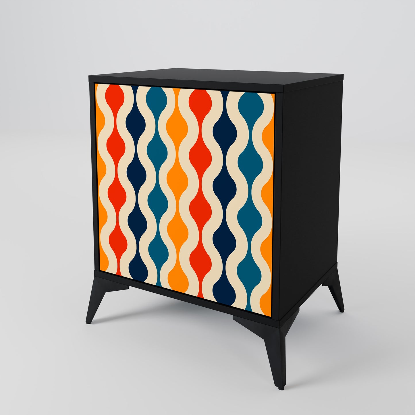 COLORFUL NOSTALGIA 1-Door Sideboard in Black Finish