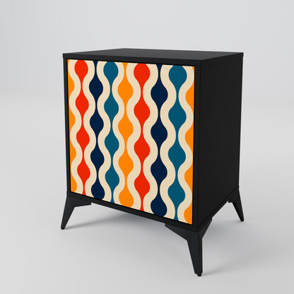 COLORFUL NOSTALGIA 1-Door Sideboard in Black Finish