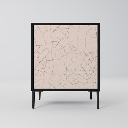 CERAMIC TEXTURE 1-Door Sideboard in Black Finish