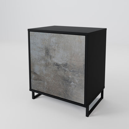 CONCRETE WALL 1-Door Sideboard in Black Finish