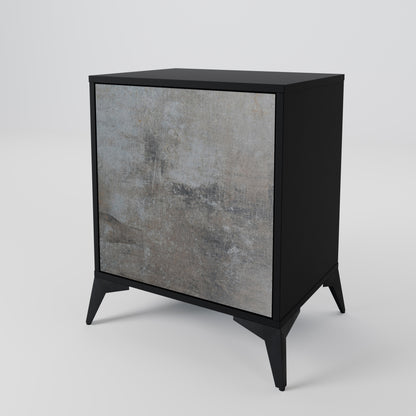 CONCRETE WALL 1-Door Sideboard in Black Finish