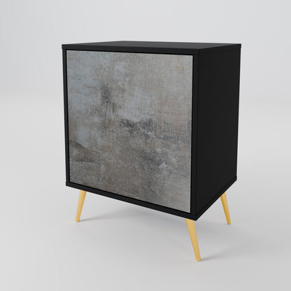 CONCRETE WALL 1-Door Sideboard in Black Finish