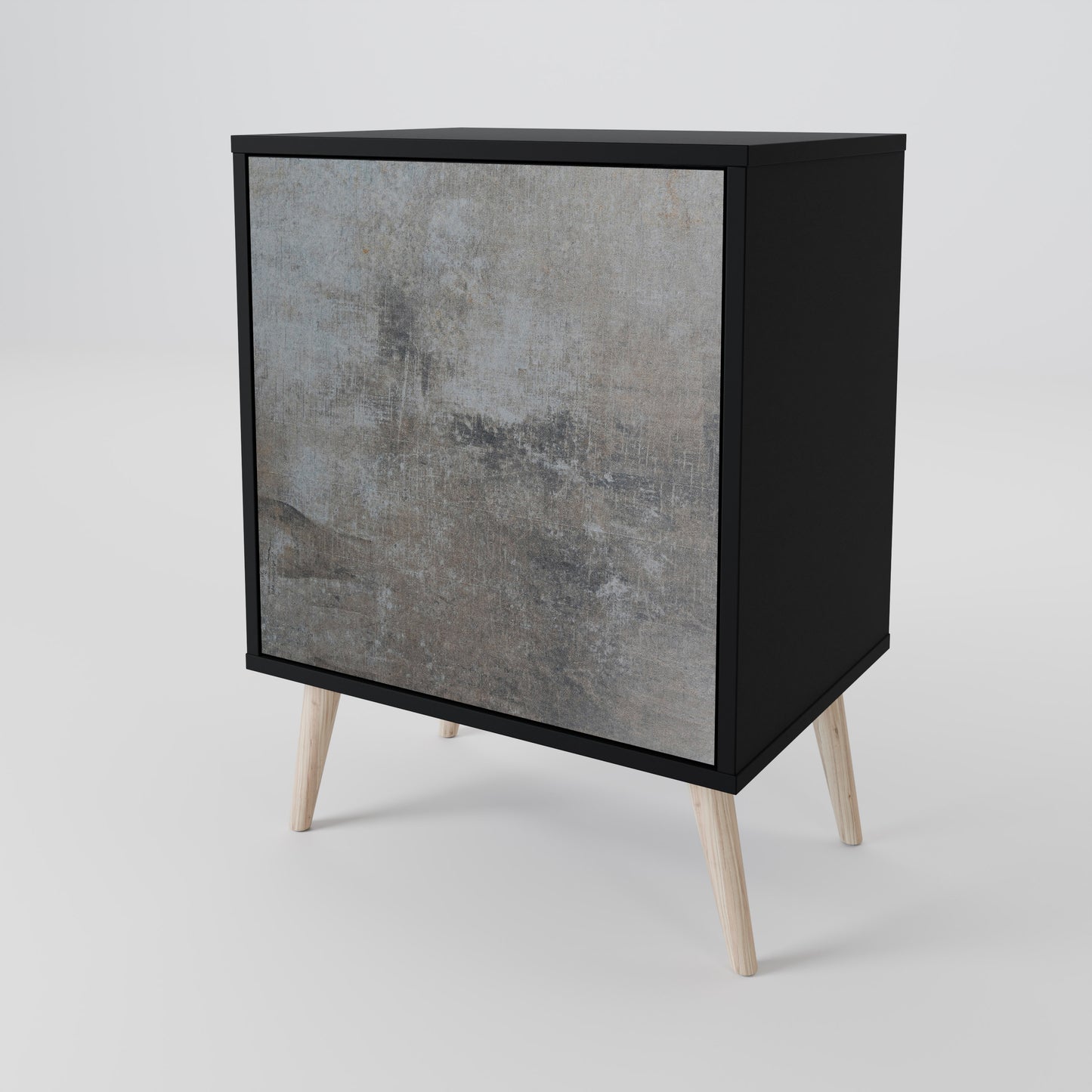 CONCRETE WALL 1-Door Sideboard in Black Finish
