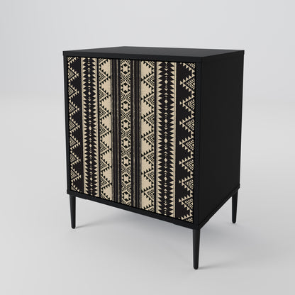 AZTEC 1-Door Sideboard in Black Finish