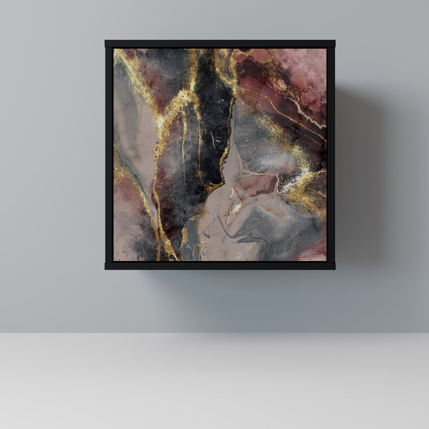 GOLDEN TIDES 1-Door Sideboard in Black Finish