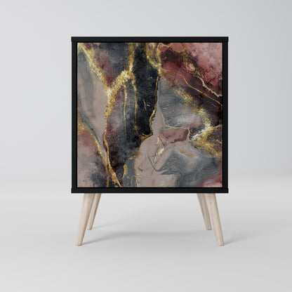 GOLDEN TIDES 1-Door Sideboard in Black Finish