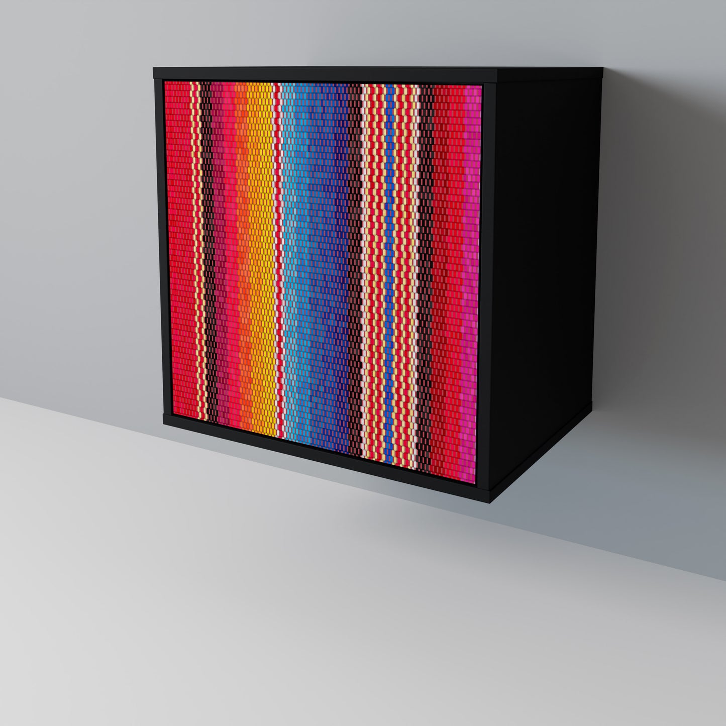 ETHNIC MEXICAN 1-Door Sideboard in Black Finish