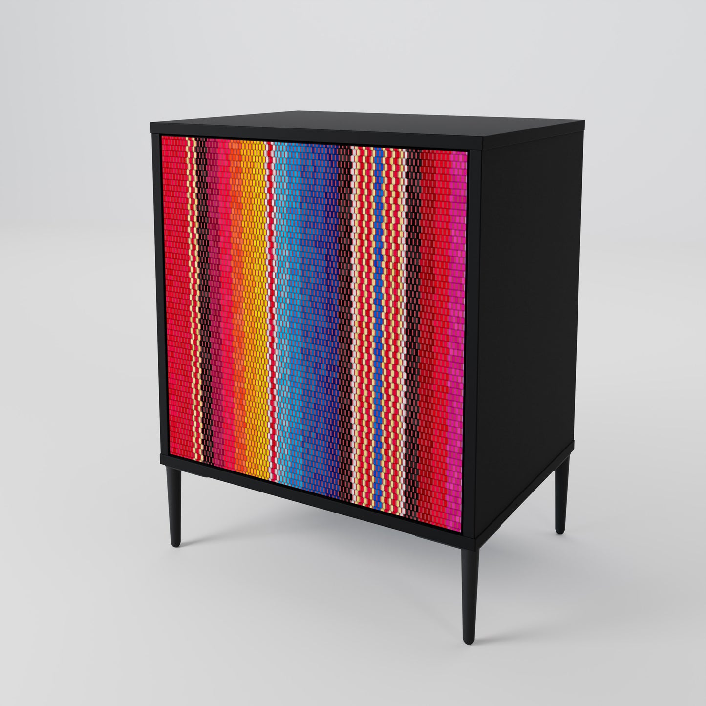 ETHNIC MEXICAN 1-Door Sideboard in Black Finish