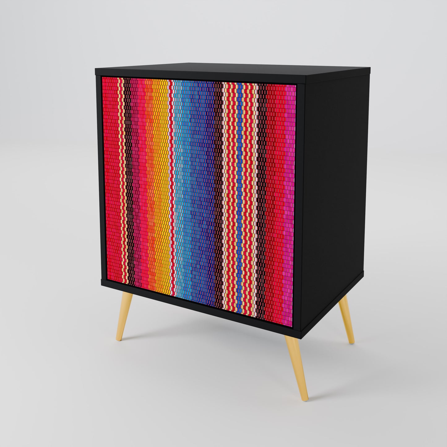 ETHNIC MEXICAN 1-Door Sideboard in Black Finish