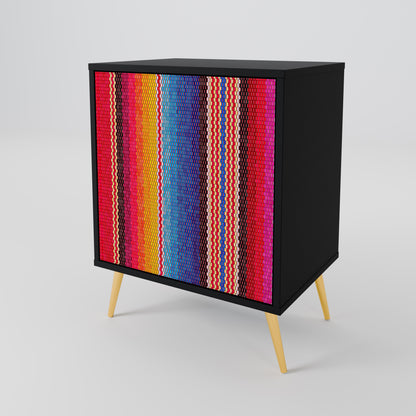 ETHNIC MEXICAN 1-Door Sideboard in Black Finish