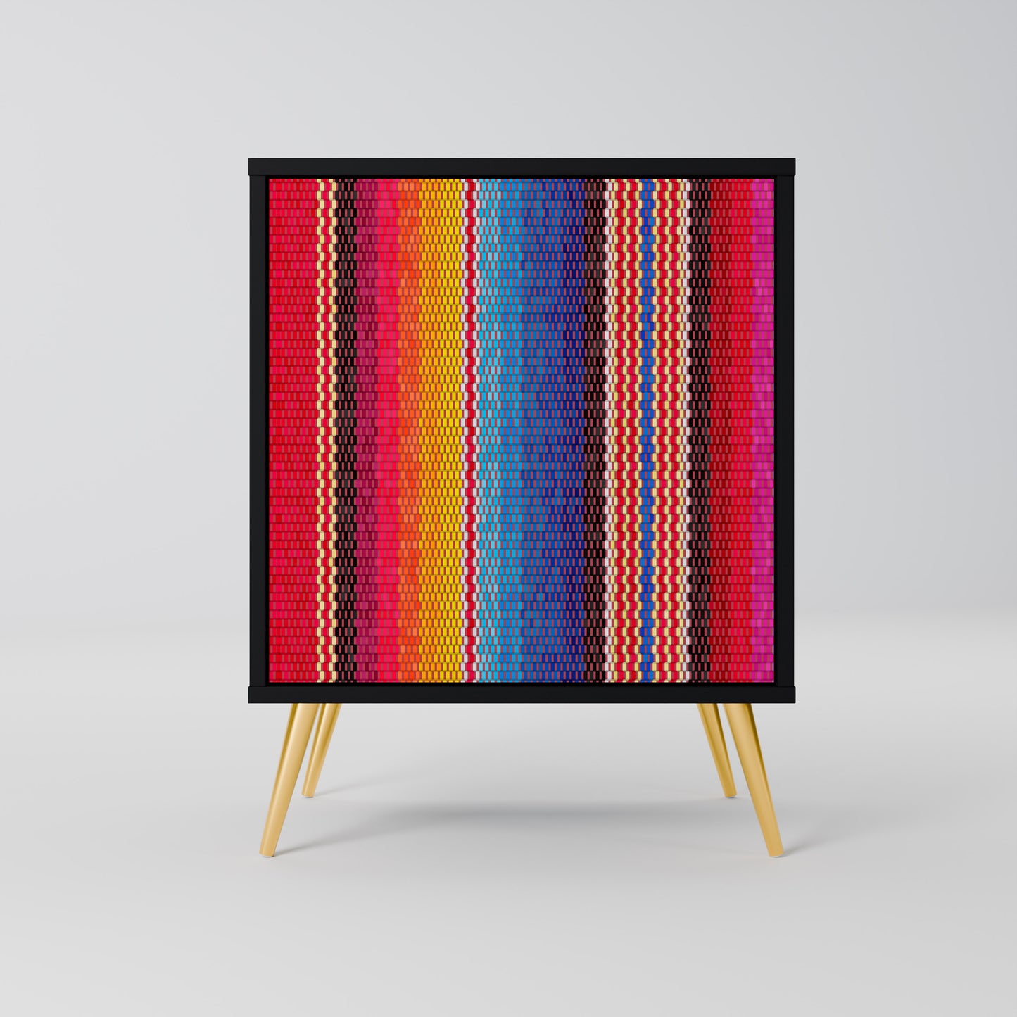 ETHNIC MEXICAN 1-Door Sideboard in Black Finish