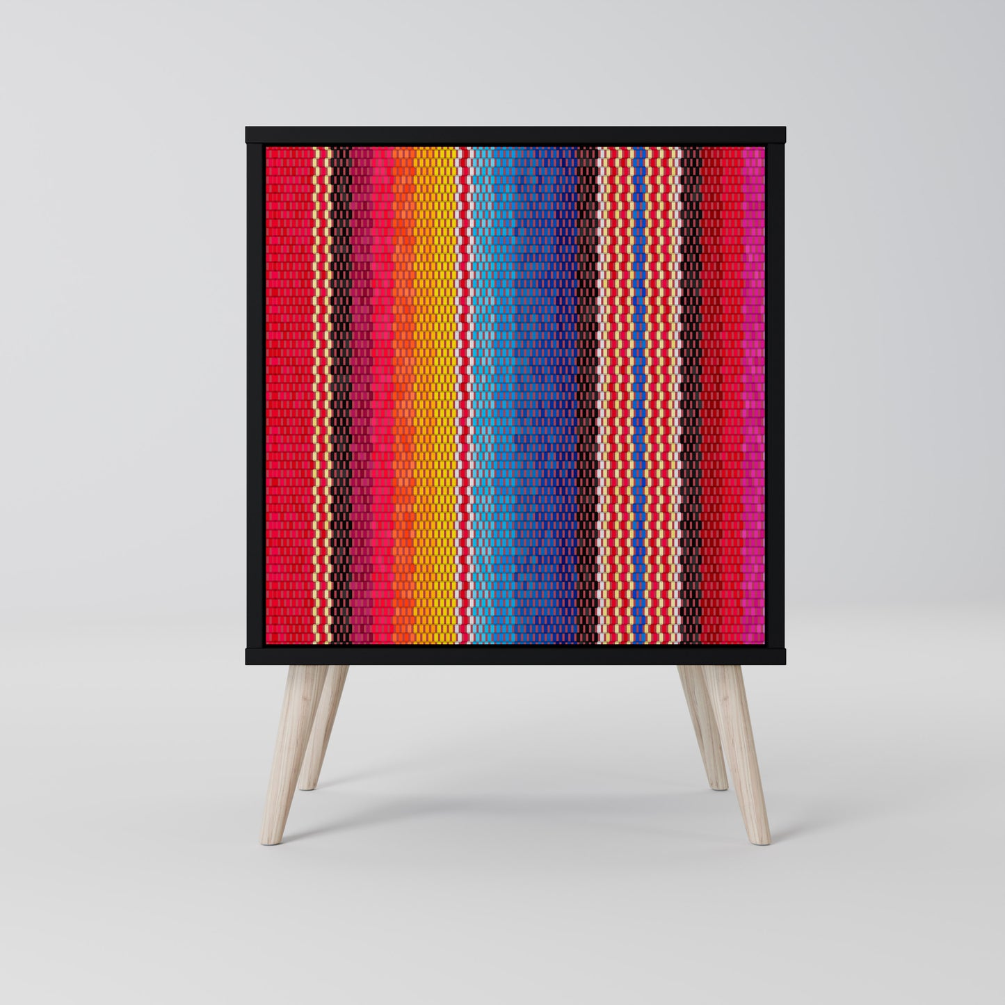 ETHNIC MEXICAN 1-Door Sideboard in Black Finish