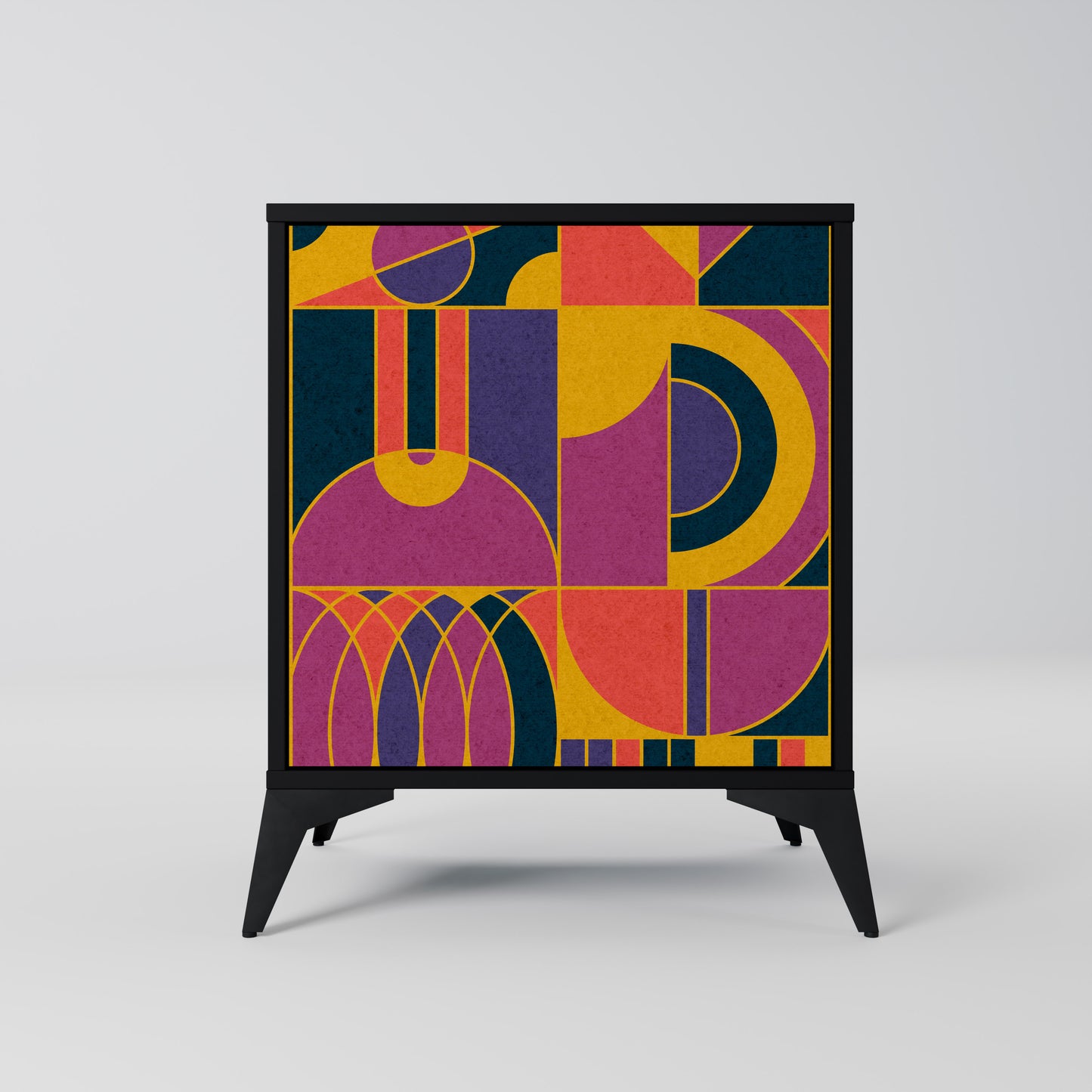 ELECTRIC PATTERNS 1-Door Sideboard in Black Finish