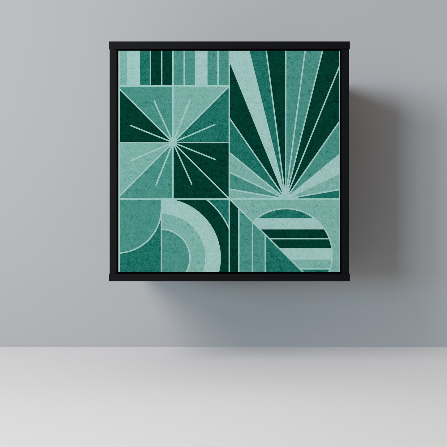 Credenza HARMONIC GRID a 1 anta con finitura nera