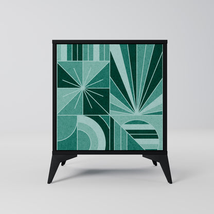 Credenza HARMONIC GRID a 1 anta con finitura nera