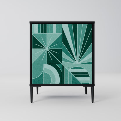 Credenza HARMONIC GRID a 1 anta con finitura nera